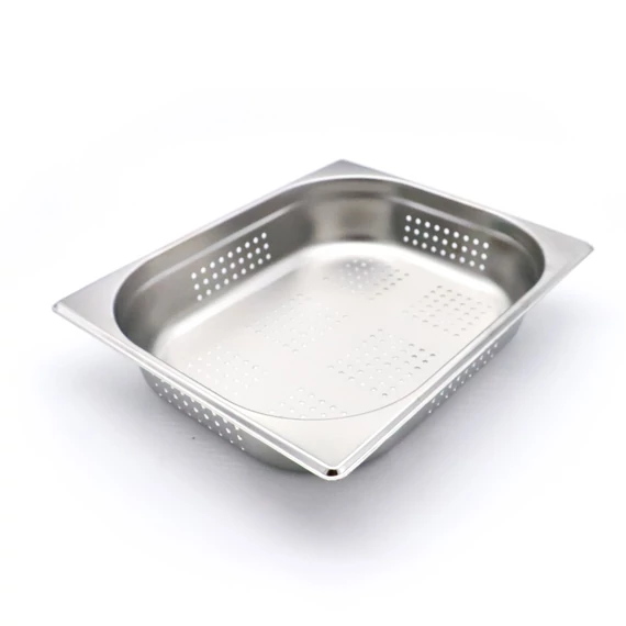 Gasztronorm tartály 1/2 GN - Perforált - 6,5cm mély - 32,5 x 26,5cm - Rozsdamentes acél