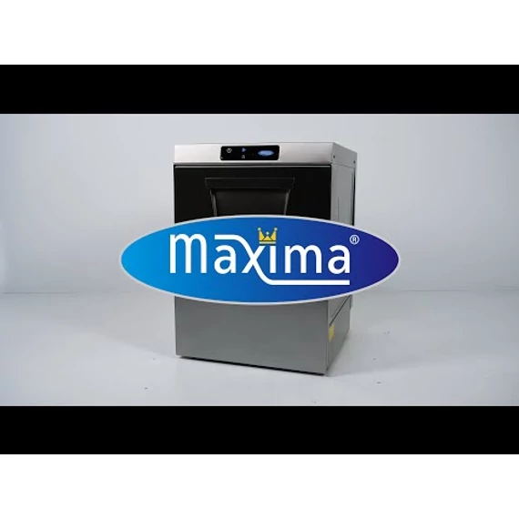 Maxima tányérmosogatógép 50 x 50 cm - 400V ürítőszivattyús, öblítő.- és mosogatószer adagoló