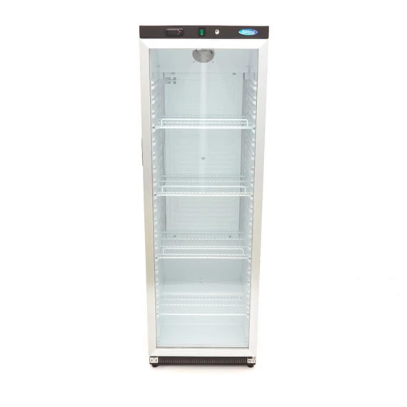 Hűtőszekrény - 400L - Fekete - Üvegajtóval