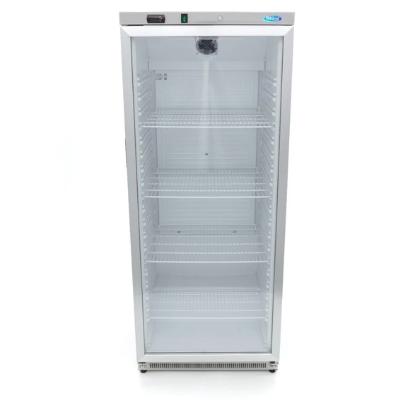 Hűtőszekrény - 600L - Rozsdamentes Acél - Üvegajtóval