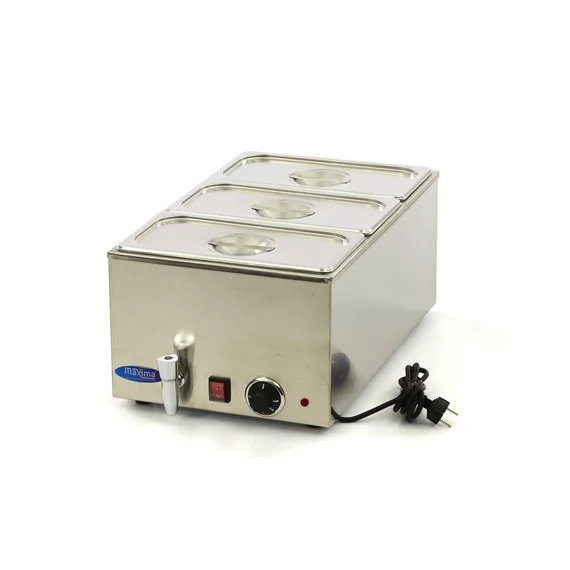 Bain Marie leeresztő csappal - 3 x 1/3 GN szettel együtt
