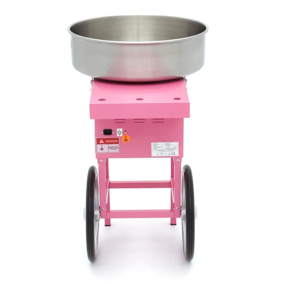 Vattacukor készítő gép - ø 52cm - Rózsaszín - Kosárral