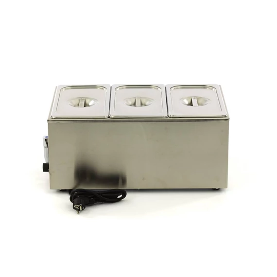 Bain Marie leeresztő csappal - 3 x 1/3 GN szettel együtt