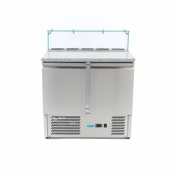 Pizza előkészítő hűtött munkaasztal - 90cm - 285L