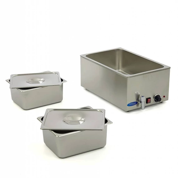 Bain Marie leeresztő csappal - 2 x 1/2 GN szettel együtt