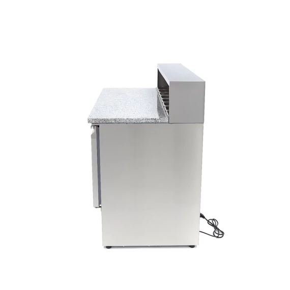 Pizza előkészítő hűtött munkaasztal - 3 ajtó - 136,5cm - 400L