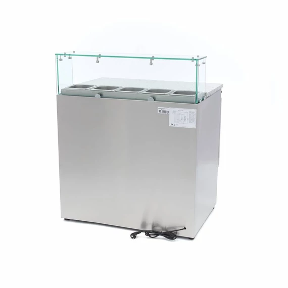Pizza előkészítő hűtött munkaasztal - 90cm - 285L