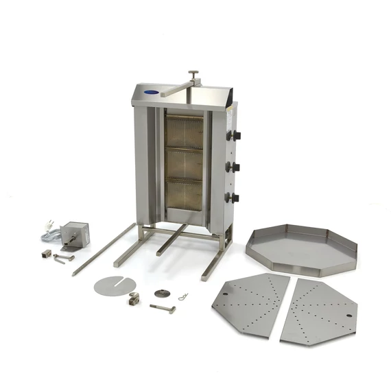 Gyros / Kebab grill gáz - 3 égő - 30kg hús