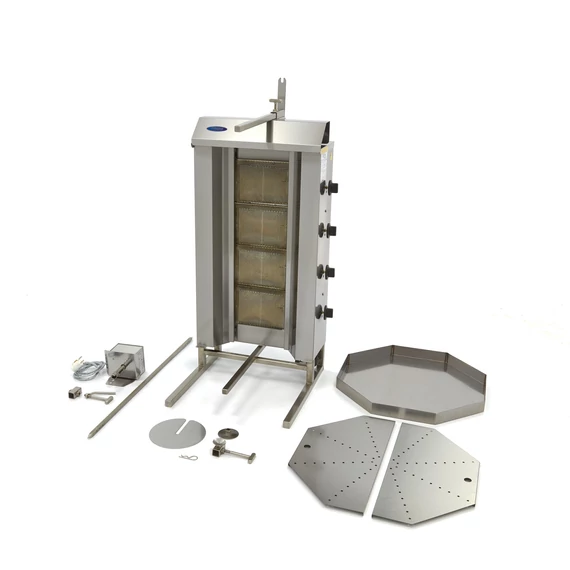 Gyros / Kebab grill gáz - 4 égővel - 50kg hús