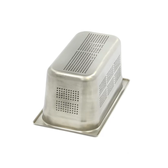 Gasztronorm tartály 1/3 GN - Perforált - 15cm mély - 32,5 x 17,6cm - Rozsdamentes acél