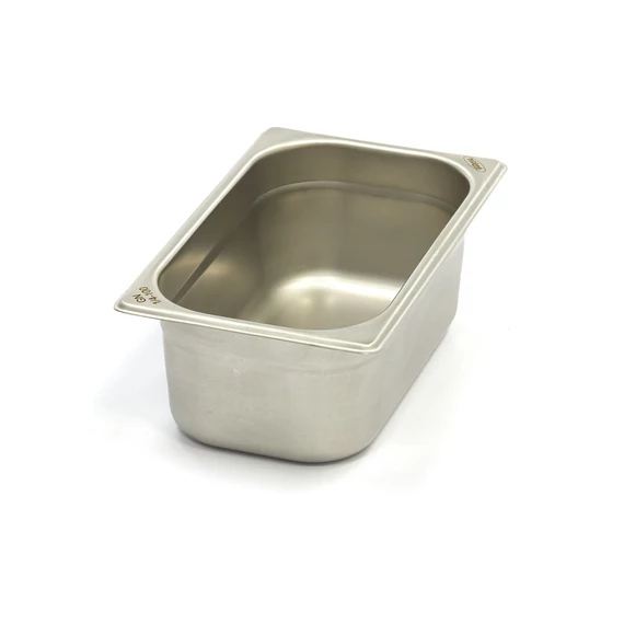 Gasztronorm tartály 1/4 GN - 10cm mély - 26,5 x 16,2cm - Rozsdamentes acél