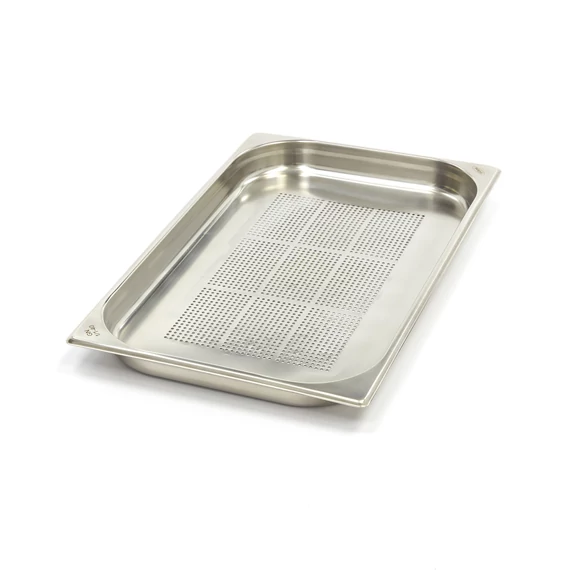 Gasztronorm tartály 1/1 GN - Perforált - 4cm mély - 53 x 32,5cm - Rozsdamentes acél