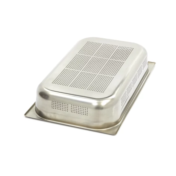 Gasztronorm tartály 1/1 GN - Perforált - 10cm mély - 53 x 32,5cm - Rozsdamentes acél