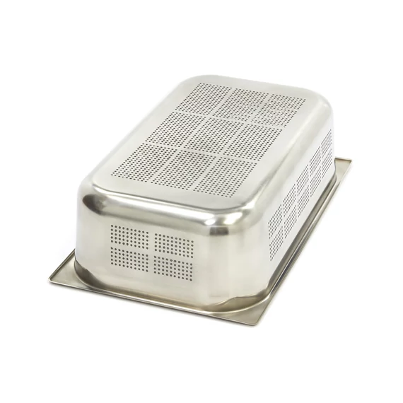 Gasztronorm tartály 1/1 GN - Perforált - 15cm mély - 53 x 32,5cm - Rozsdamentes acél