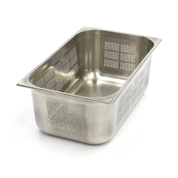 Gasztronorm tartály 1/1 GN - Perforált - 20cm mély - 53 x 32,5cm - Rozsdamentes acél