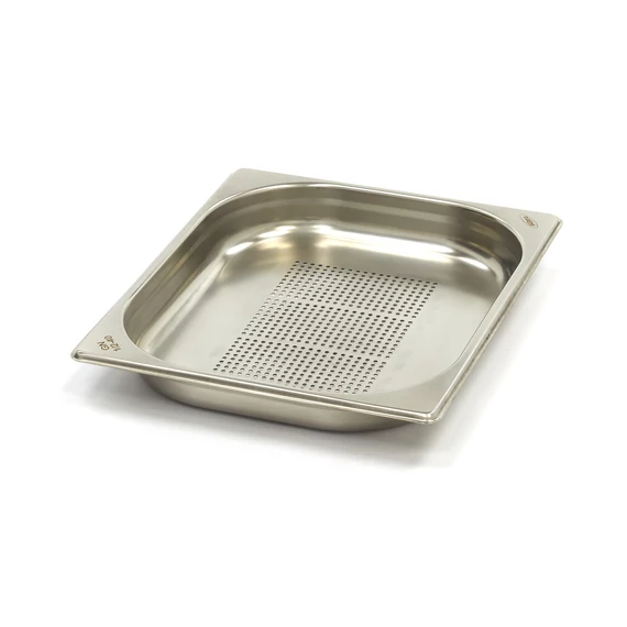 Gasztronorm tartály 1/2 GN - Perforált - 4cm mély - 32,5 x 26,5cm - Rozsdamentes acél