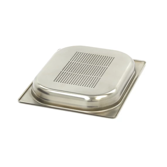 Gasztronorm tartály 1/2 GN - Perforált - 4cm mély - 32,5 x 26,5cm - Rozsdamentes acél