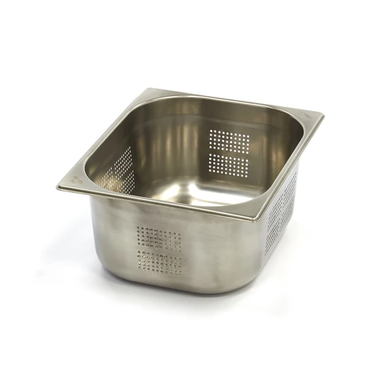 Gasztronorm tartály 1/2 GN - Perforált - 15cm mély - 32,5 x 26,5cm - Rozsdamentes acél