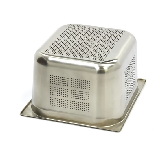 Gastronorm tartály 2/3 GN - Perforált - 20cm mély - 32,5 x 35,4cm - Rozsdamentes acél