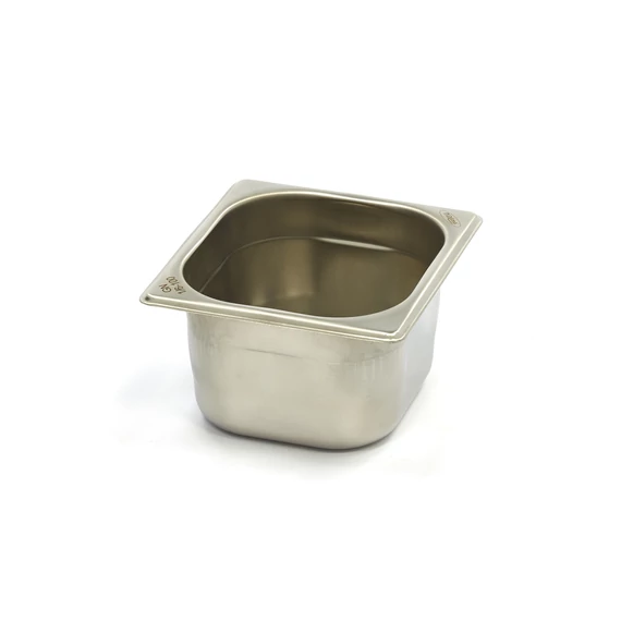 Gasztronorm tartály 1/6 GN - 10cm mély - 17,6 x 16,2cm - Rozsdamentes acél