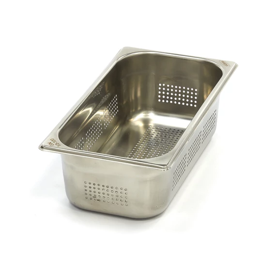 Gasztronorm tartály 1/3 GN - Perforált - 10cm mély - 32,5 x 17,6cm - Rozsdamentes acél